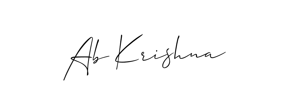if you are searching for the best signature style for your name Ab Krishna. so please give up your signature search. here we have designed multiple signature styles  using Allison_Script. Ab Krishna signature style 2 images and pictures png