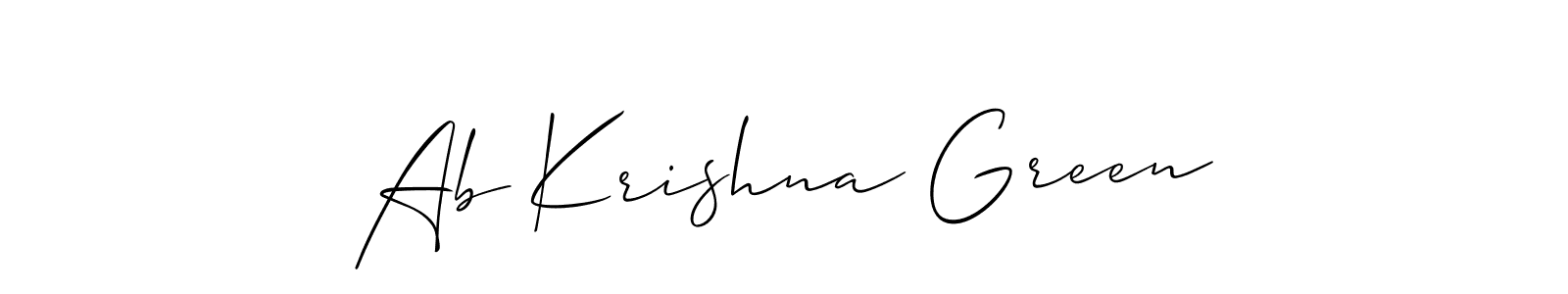 Allison_Script is a professional signature style that is perfect for those who want to add a touch of class to their signature. It is also a great choice for those who want to make their signature more unique. Get Ab Krishna Green name to fancy signature for free. Ab Krishna Green signature style 2 images and pictures png