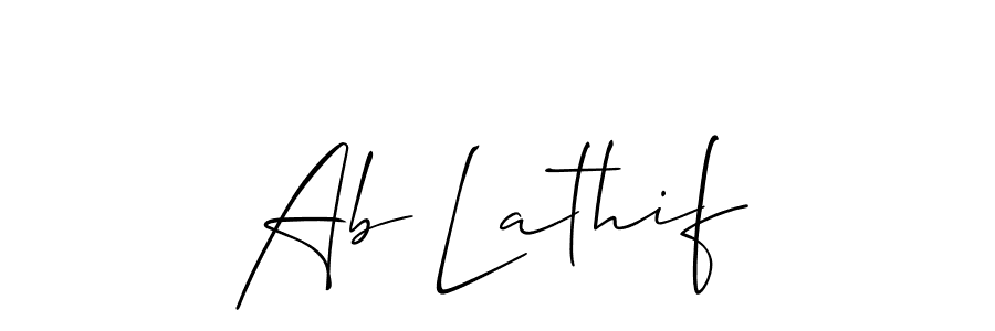 Create a beautiful signature design for name Ab Lathif. With this signature (Allison_Script) fonts, you can make a handwritten signature for free. Ab Lathif signature style 2 images and pictures png