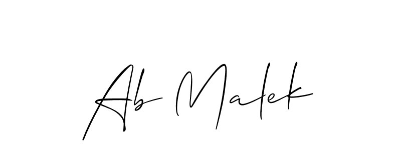 How to Draw Ab Malek signature style? Allison_Script is a latest design signature styles for name Ab Malek. Ab Malek signature style 2 images and pictures png