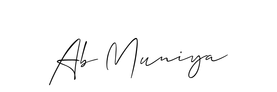 The best way (Allison_Script) to make a short signature is to pick only two or three words in your name. The name Ab Muniya include a total of six letters. For converting this name. Ab Muniya signature style 2 images and pictures png