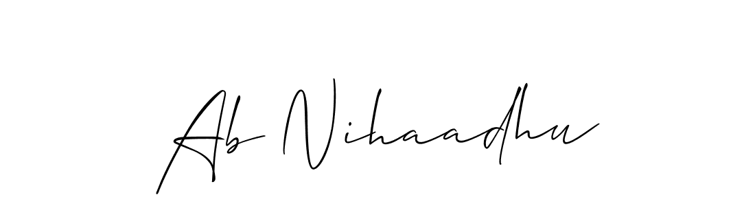 Ab Nihaadhu stylish signature style. Best Handwritten Sign (Allison_Script) for my name. Handwritten Signature Collection Ideas for my name Ab Nihaadhu. Ab Nihaadhu signature style 2 images and pictures png