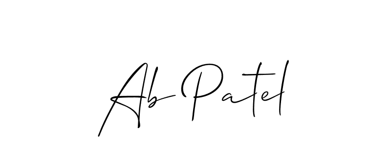 Create a beautiful signature design for name Ab Patel. With this signature (Allison_Script) fonts, you can make a handwritten signature for free. Ab Patel signature style 2 images and pictures png