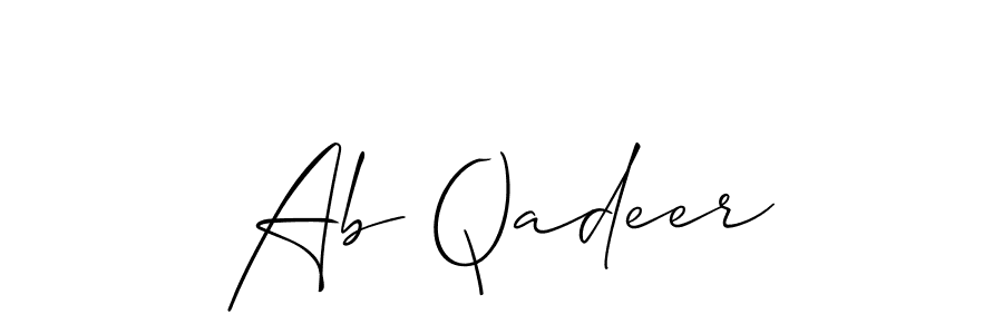 It looks lik you need a new signature style for name Ab Qadeer. Design unique handwritten (Allison_Script) signature with our free signature maker in just a few clicks. Ab Qadeer signature style 2 images and pictures png