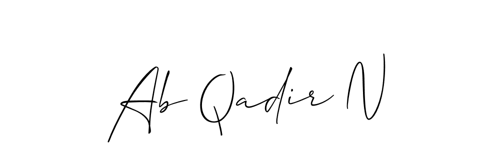 if you are searching for the best signature style for your name Ab Qadir N. so please give up your signature search. here we have designed multiple signature styles  using Allison_Script. Ab Qadir N signature style 2 images and pictures png