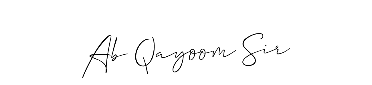 Once you've used our free online signature maker to create your best signature Allison_Script style, it's time to enjoy all of the benefits that Ab Qayoom Sir name signing documents. Ab Qayoom Sir signature style 2 images and pictures png