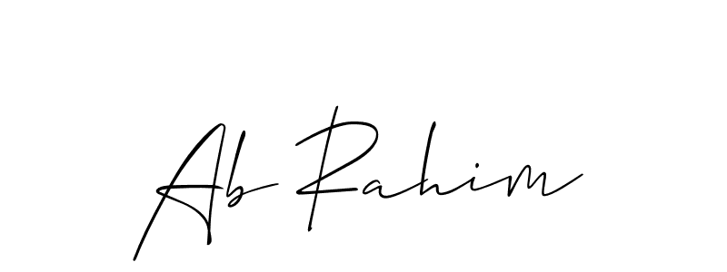 Make a beautiful signature design for name Ab Rahim. With this signature (Allison_Script) style, you can create a handwritten signature for free. Ab Rahim signature style 2 images and pictures png