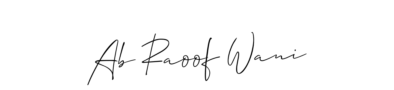 Ab Raoof Wani stylish signature style. Best Handwritten Sign (Allison_Script) for my name. Handwritten Signature Collection Ideas for my name Ab Raoof Wani. Ab Raoof Wani signature style 2 images and pictures png