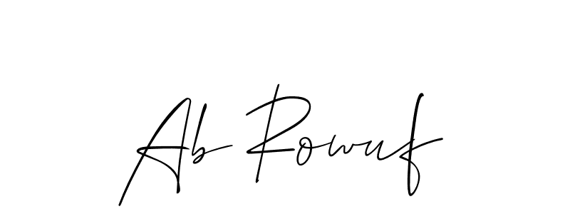 You should practise on your own different ways (Allison_Script) to write your name (Ab Rowuf) in signature. don't let someone else do it for you. Ab Rowuf signature style 2 images and pictures png