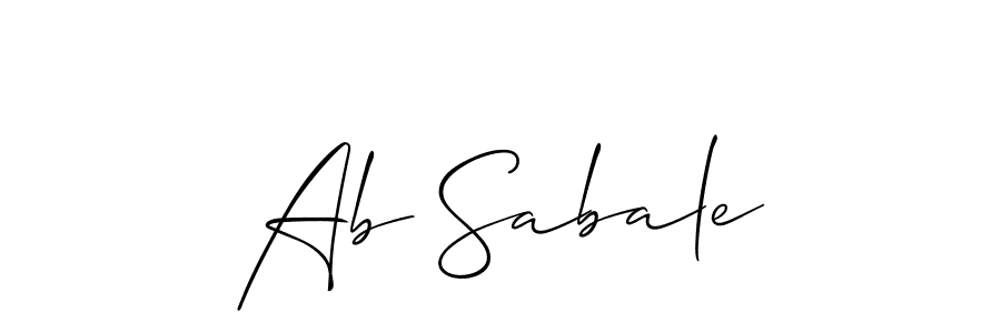 The best way (Allison_Script) to make a short signature is to pick only two or three words in your name. The name Ab Sabale include a total of six letters. For converting this name. Ab Sabale signature style 2 images and pictures png