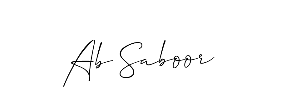 Design your own signature with our free online signature maker. With this signature software, you can create a handwritten (Allison_Script) signature for name Ab Saboor. Ab Saboor signature style 2 images and pictures png