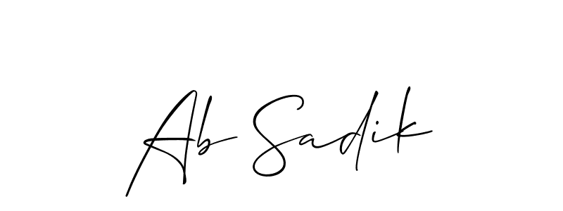 Design your own signature with our free online signature maker. With this signature software, you can create a handwritten (Allison_Script) signature for name Ab Sadik. Ab Sadik signature style 2 images and pictures png