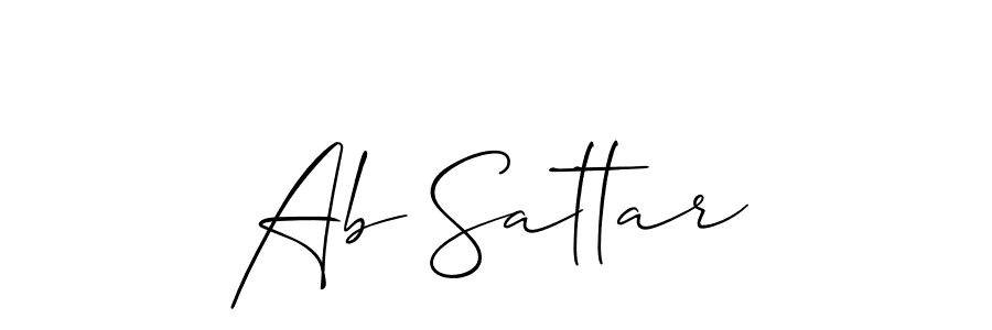 Use a signature maker to create a handwritten signature online. With this signature software, you can design (Allison_Script) your own signature for name Ab Sattar. Ab Sattar signature style 2 images and pictures png