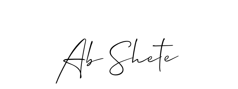 How to make Ab Shete signature? Allison_Script is a professional autograph style. Create handwritten signature for Ab Shete name. Ab Shete signature style 2 images and pictures png