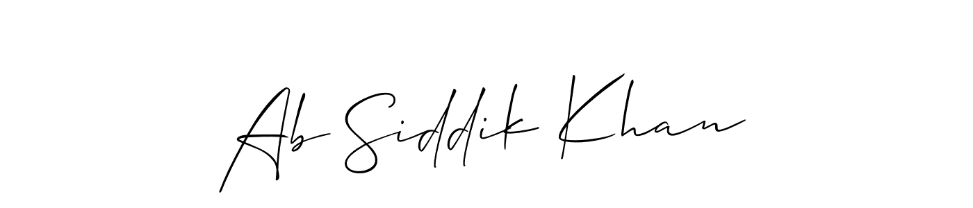 You should practise on your own different ways (Allison_Script) to write your name (Ab Siddik Khan) in signature. don't let someone else do it for you. Ab Siddik Khan signature style 2 images and pictures png