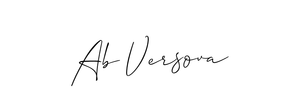 Make a beautiful signature design for name Ab Versova. With this signature (Allison_Script) style, you can create a handwritten signature for free. Ab Versova signature style 2 images and pictures png