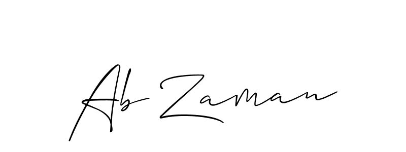 Allison_Script is a professional signature style that is perfect for those who want to add a touch of class to their signature. It is also a great choice for those who want to make their signature more unique. Get Ab Zaman name to fancy signature for free. Ab Zaman signature style 2 images and pictures png
