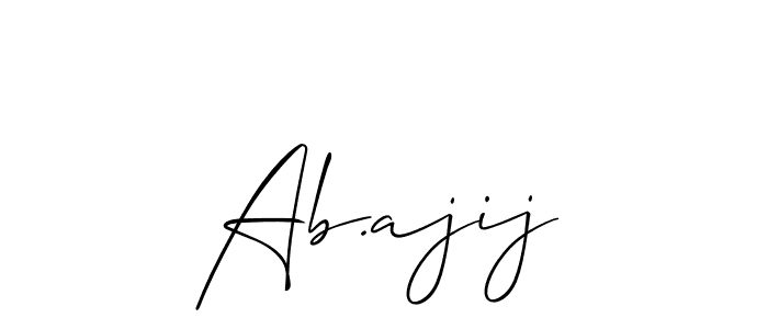 Similarly Allison_Script is the best handwritten signature design. Signature creator online .You can use it as an online autograph creator for name Ab.ajij. Ab.ajij signature style 2 images and pictures png