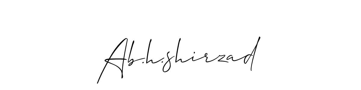 The best way (Allison_Script) to make a short signature is to pick only two or three words in your name. The name Ab.h.shirzad include a total of six letters. For converting this name. Ab.h.shirzad signature style 2 images and pictures png