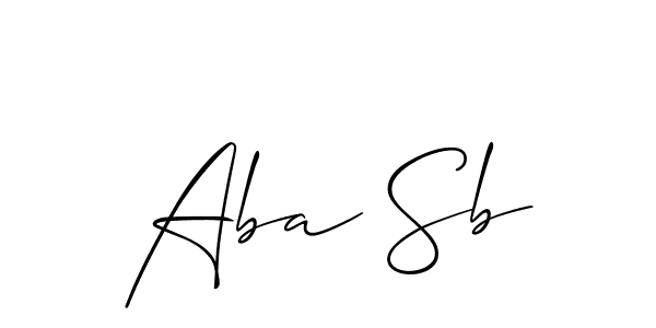 Create a beautiful signature design for name Aba Sb. With this signature (Allison_Script) fonts, you can make a handwritten signature for free. Aba Sb signature style 2 images and pictures png