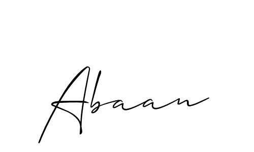 Use a signature maker to create a handwritten signature online. With this signature software, you can design (Allison_Script) your own signature for name Abaan. Abaan signature style 2 images and pictures png