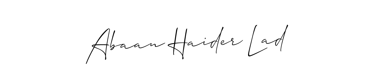 How to Draw Abaan Haider Lad signature style? Allison_Script is a latest design signature styles for name Abaan Haider Lad. Abaan Haider Lad signature style 2 images and pictures png