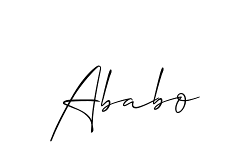 Similarly Allison_Script is the best handwritten signature design. Signature creator online .You can use it as an online autograph creator for name Ababo. Ababo signature style 2 images and pictures png