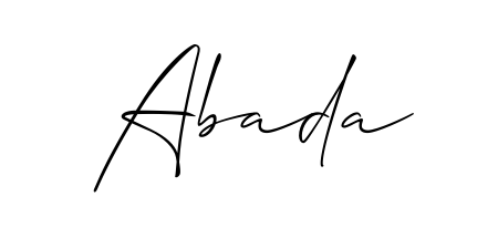 Create your official email sign-off with Abada name in Allison_Script style. Crisp, clean, and perfectly legible across all screens. Abada signature style 2 images and pictures png