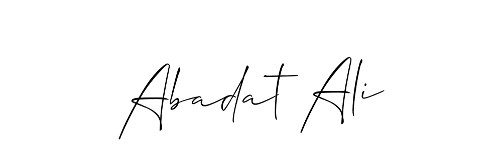 How to make Abadat Ali signature? Allison_Script is a professional autograph style. Create handwritten signature for Abadat Ali name. Abadat Ali signature style 2 images and pictures png