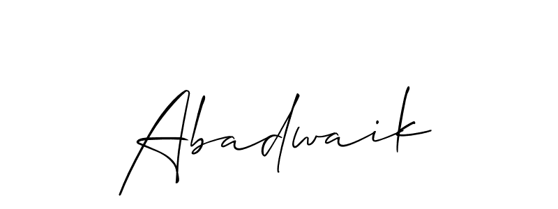 How to make Abadwaik signature? Allison_Script is a professional autograph style. Create handwritten signature for Abadwaik name. Abadwaik signature style 2 images and pictures png