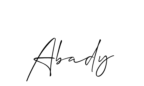 Create a beautiful signature design for name Abady. With this signature (Allison_Script) fonts, you can make a handwritten signature for free. Abady signature style 2 images and pictures png