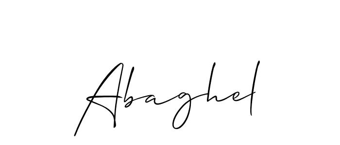 Use a signature maker to create a handwritten signature online. With this signature software, you can design (Allison_Script) your own signature for name Abaghel. Abaghel signature style 2 images and pictures png