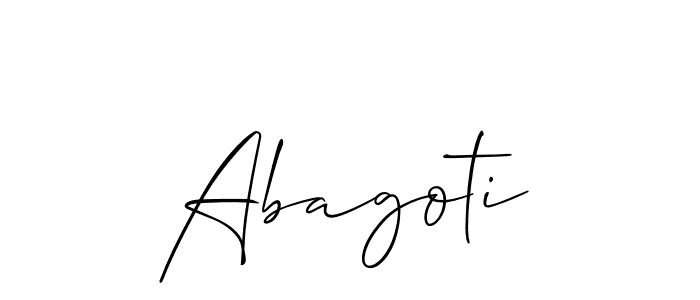 Use a signature maker to create a handwritten signature online. With this signature software, you can design (Allison_Script) your own signature for name Abagoti. Abagoti signature style 2 images and pictures png