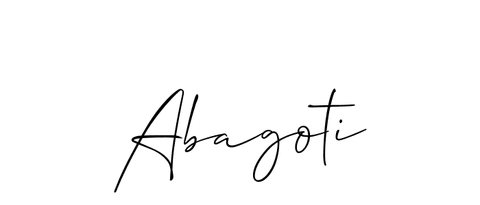 Use a signature maker to create a handwritten signature online. With this signature software, you can design (Allison_Script) your own signature for name Abagoti. Abagoti signature style 2 images and pictures png