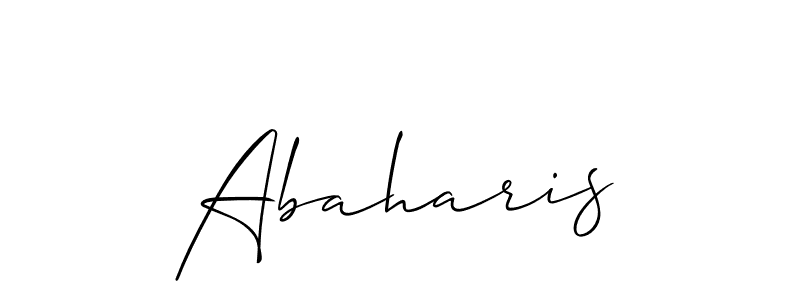 Create a beautiful signature design for name Abaharis. With this signature (Allison_Script) fonts, you can make a handwritten signature for free. Abaharis signature style 2 images and pictures png