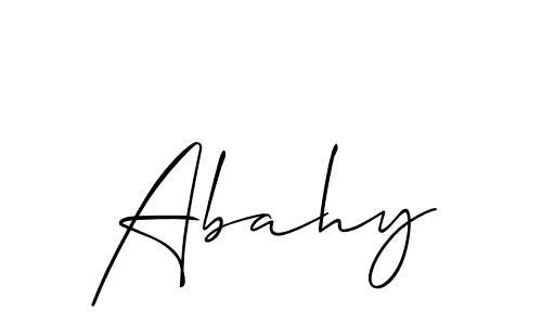 Make a beautiful signature design for name Abahy. With this signature (Allison_Script) style, you can create a handwritten signature for free. Abahy signature style 2 images and pictures png