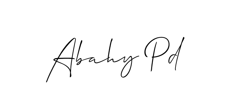 Use a signature maker to create a handwritten signature online. With this signature software, you can design (Allison_Script) your own signature for name Abahy Pd. Abahy Pd signature style 2 images and pictures png