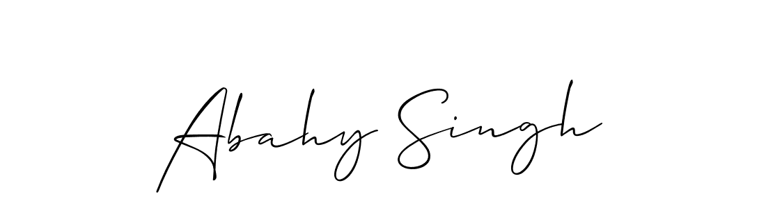 Create a beautiful signature design for name Abahy Singh. With this signature (Allison_Script) fonts, you can make a handwritten signature for free. Abahy Singh signature style 2 images and pictures png