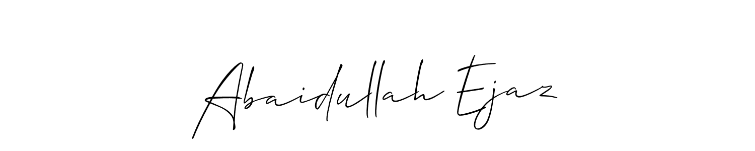 Use a signature maker to create a handwritten signature online. With this signature software, you can design (Allison_Script) your own signature for name Abaidullah Ejaz. Abaidullah Ejaz signature style 2 images and pictures png