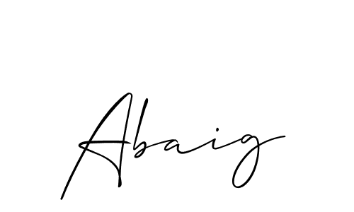 Allison_Script is a professional signature style that is perfect for those who want to add a touch of class to their signature. It is also a great choice for those who want to make their signature more unique. Get Abaig name to fancy signature for free. Abaig signature style 2 images and pictures png