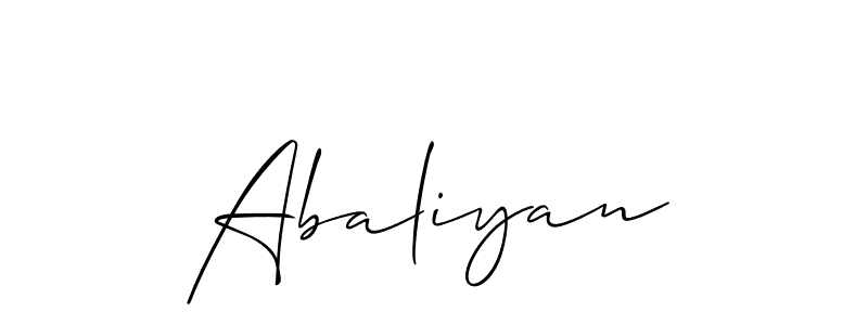 Make a beautiful signature design for name Abaliyan. With this signature (Allison_Script) style, you can create a handwritten signature for free. Abaliyan signature style 2 images and pictures png