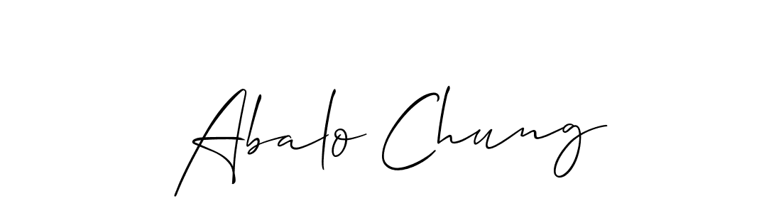 It looks lik you need a new signature style for name Abalo Chung. Design unique handwritten (Allison_Script) signature with our free signature maker in just a few clicks. Abalo Chung signature style 2 images and pictures png