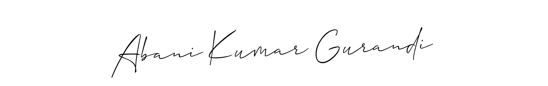 It looks lik you need a new signature style for name Abani Kumar Gurandi. Design unique handwritten (Allison_Script) signature with our free signature maker in just a few clicks. Abani Kumar Gurandi signature style 2 images and pictures png