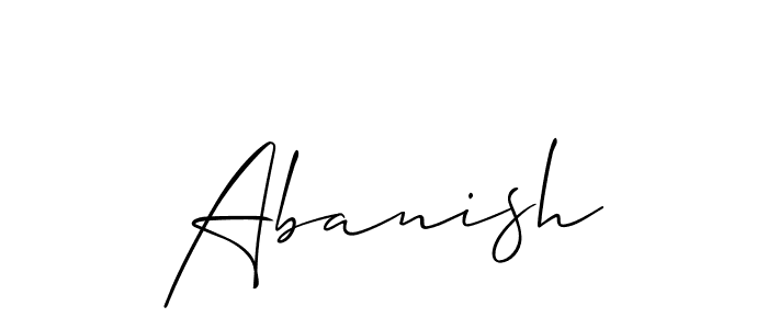 Design your own signature with our free online signature maker. With this signature software, you can create a handwritten (Allison_Script) signature for name Abanish. Abanish signature style 2 images and pictures png