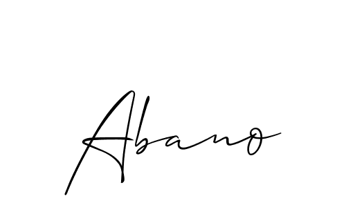 Use a signature maker to create a handwritten signature online. With this signature software, you can design (Allison_Script) your own signature for name Abano. Abano signature style 2 images and pictures png