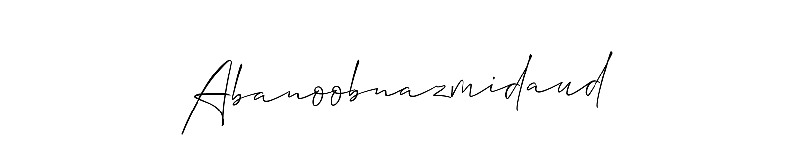 Similarly Allison_Script is the best handwritten signature design. Signature creator online .You can use it as an online autograph creator for name Abanoobnazmidaud. Abanoobnazmidaud signature style 2 images and pictures png