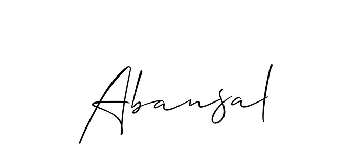 You should practise on your own different ways (Allison_Script) to write your name (Abansal) in signature. don't let someone else do it for you. Abansal signature style 2 images and pictures png