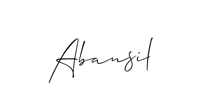 Create a beautiful signature design for name Abansil. With this signature (Allison_Script) fonts, you can make a handwritten signature for free. Abansil signature style 2 images and pictures png