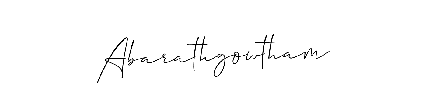 Make a beautiful signature design for name Abarathgowtham. With this signature (Allison_Script) style, you can create a handwritten signature for free. Abarathgowtham signature style 2 images and pictures png