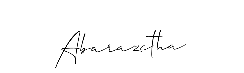 The best way (Allison_Script) to make a short signature is to pick only two or three words in your name. The name Abarazctha include a total of six letters. For converting this name. Abarazctha signature style 2 images and pictures png